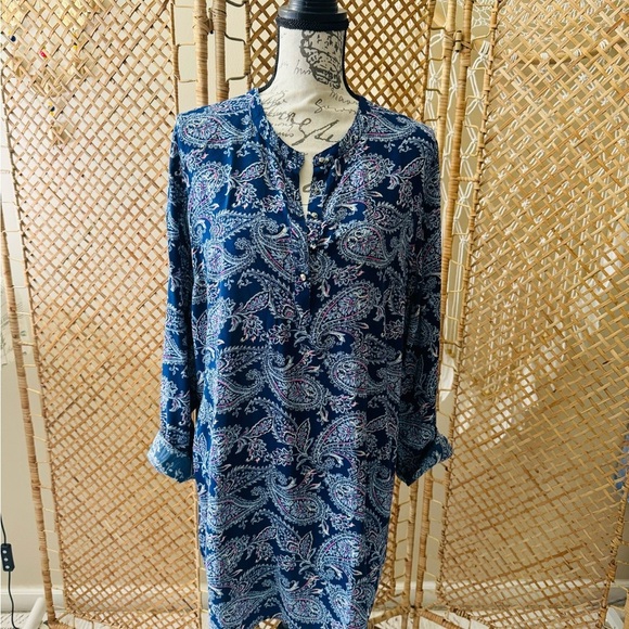 Blue Floral Tunic / Dress - Picture 1 of 8